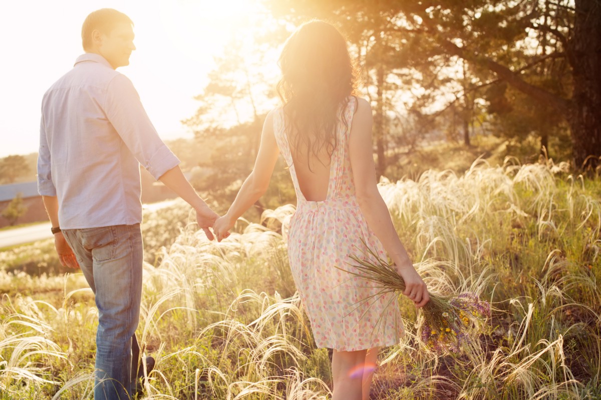 A couple holding hands