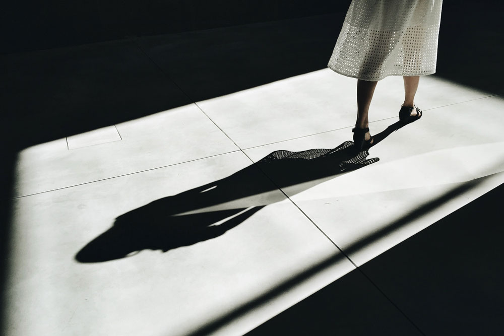 a shadow of a woman with depression